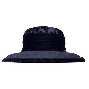 Talbots Women’s Black Velvet & Damask Wide Brim Hat Elegant Floral Pattern Black One Size Velvet Hats for Women for sale | eBay main image 2